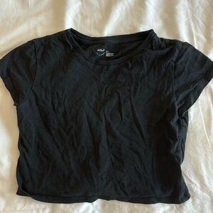 aerie black baby tee